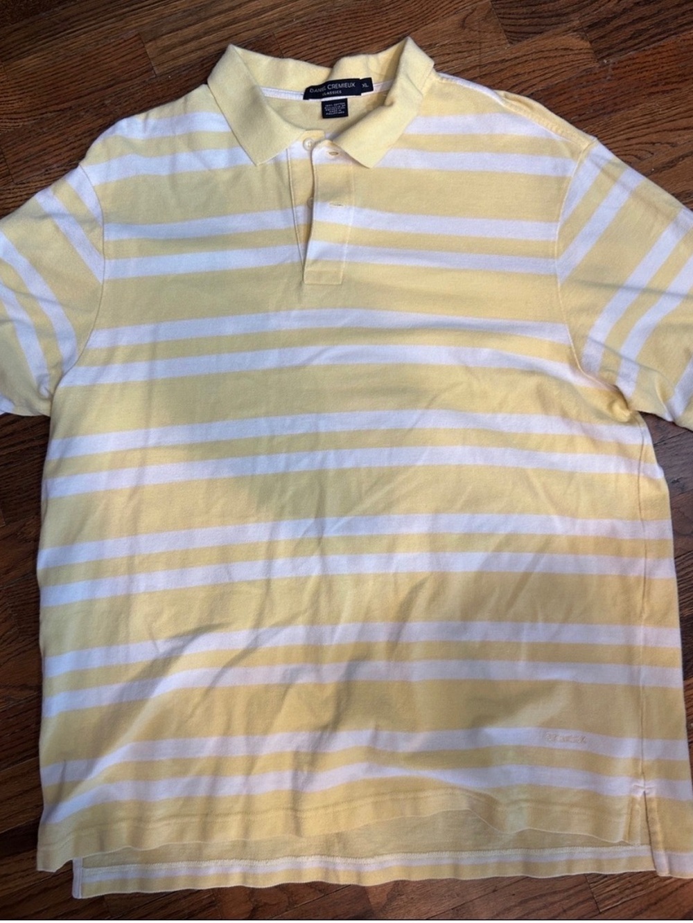 Daniel Cremieux Yellow and White Striped Polo